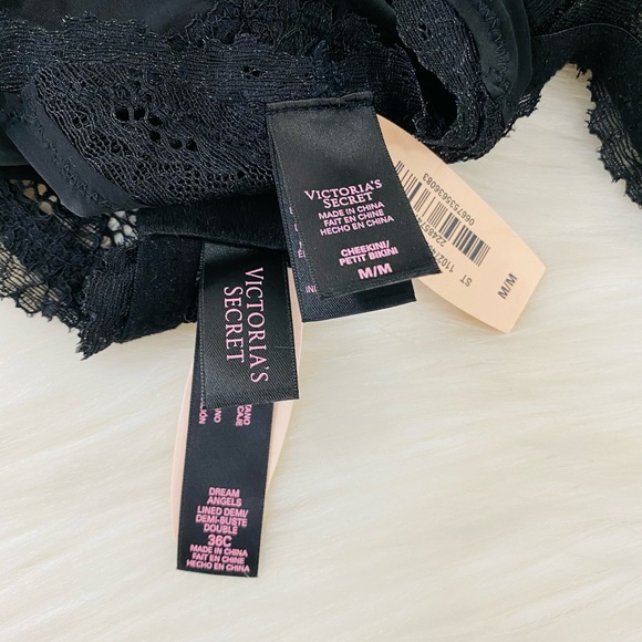 36C/M Victoria’s Secret Lined Demi Bra & Cheekini Set - Picture 10 of 11